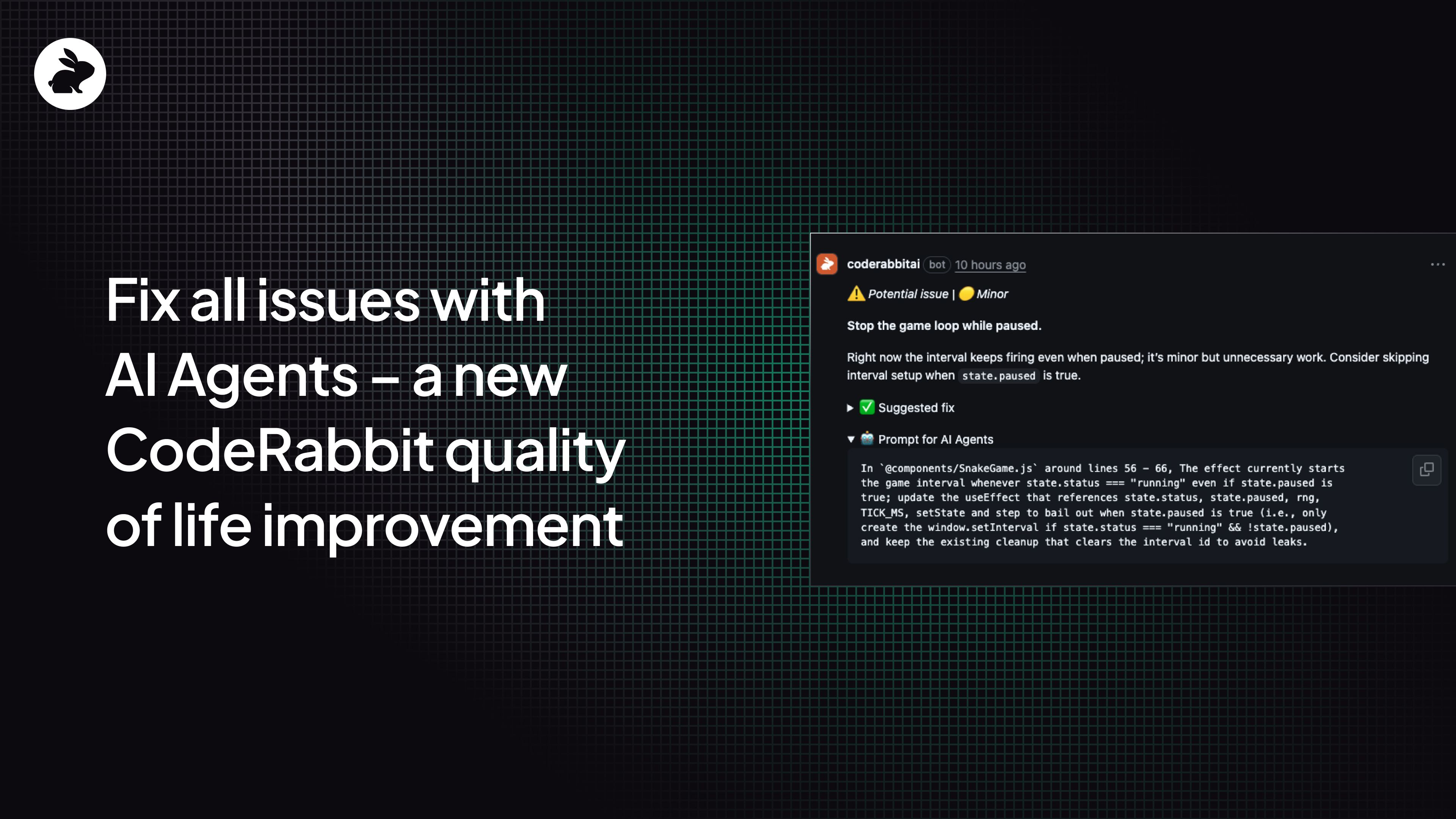 Fix code issues with AI agents