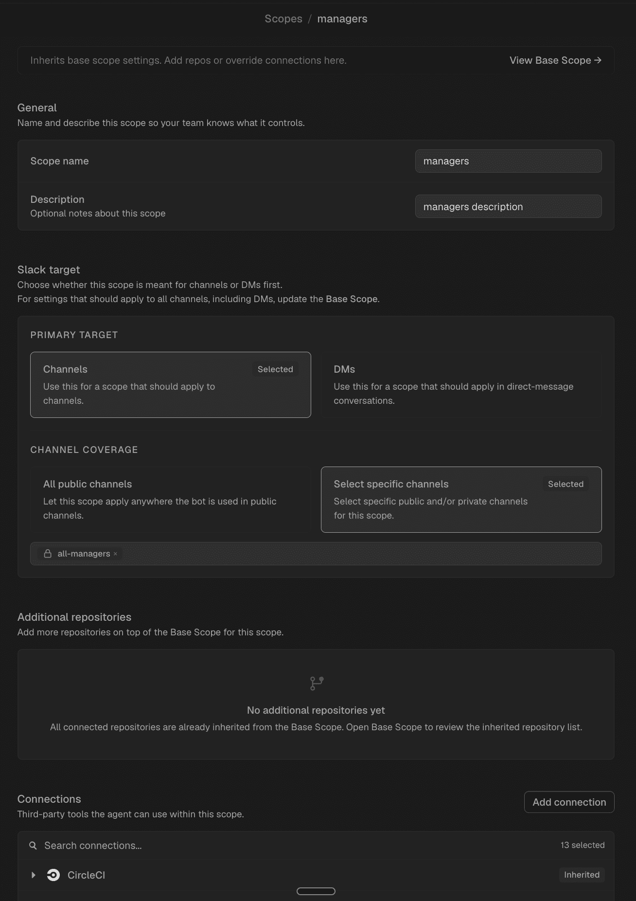 Dark mode UI for project creation, showing fields for name, URL, build steps, and settings.